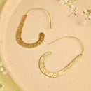 Handcrafted Brass U Shape Hammered Earring