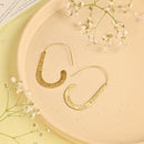 Handcrafted Brass U Shape Hammered Earring