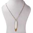 Handcrafted Brass Neckpiece with White Pendant