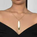 Handcrafted Brass Neckpiece with White Pendant