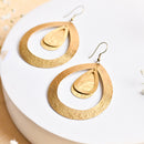 Handcrafted Brass Textured Drop Design Earring
