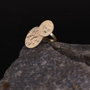 Handcrafted Two Disc Brass Hammered Finger Ring