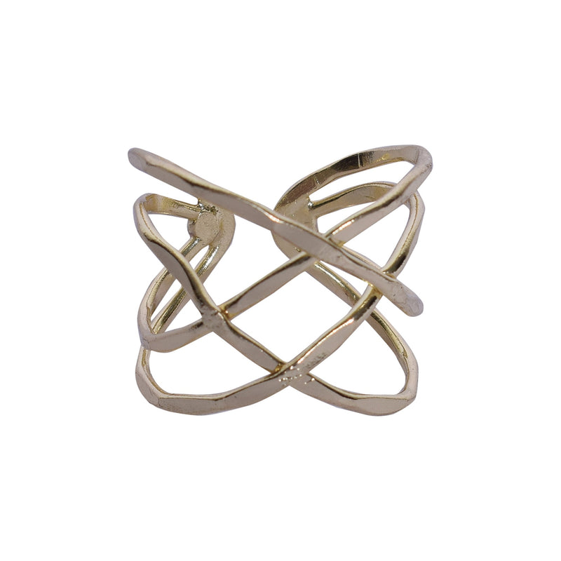 Handcrafted Brass Finger Ring Crossover Design
