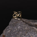 Handcrafted Brass Finger Ring Crossover Design