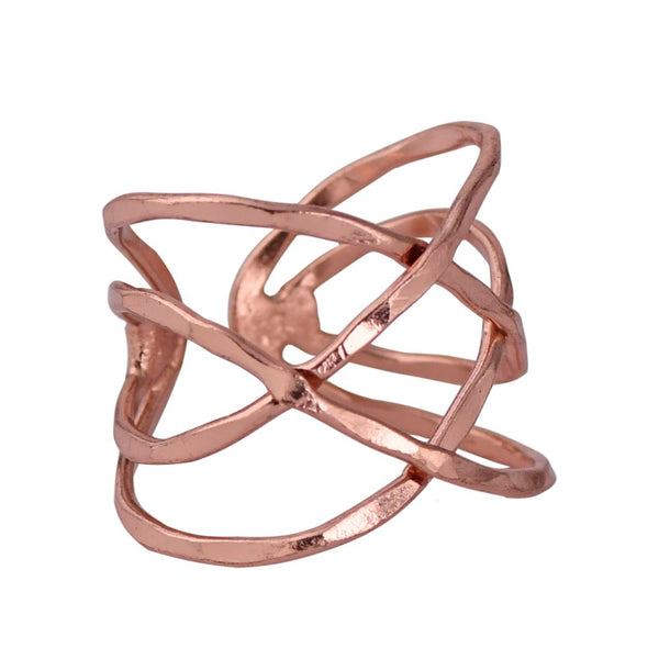 Handcrafted Copper Geometric Finger Ring