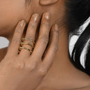 Handcrafted Brass Three Layer Finger Ring