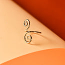 Handcrafted Brass Spiral Finger Ring Silver Look