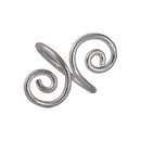 Handcrafted Brass Spiral Finger Ring Silver Look