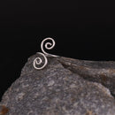 Handcrafted Brass Spiral Finger Ring Silver Look