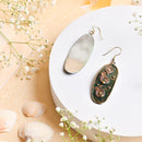 Handcrafted Green Three Circles Textured Earring