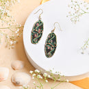 Handcrafted Green Textured Earring
