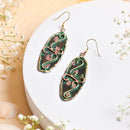Handcrafted Green Textured Earring