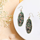 Handcrafted Green Textured Earring