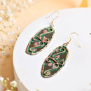 Handcrafted Green Textured Earring