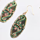 Handcrafted Green Textured Earring