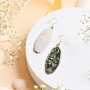 Handcrafted Green Textured Earring