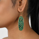 Handcrafted Green Textured Earring