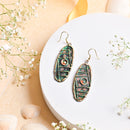 Handcrafted Green Geometric Design Earring