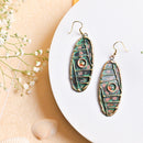 Handcrafted Green Geometric Design Earring