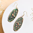 Handcrafted Green Geometric Design Earring