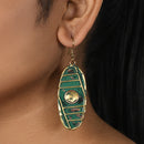 Handcrafted Green Geometric Design Earring