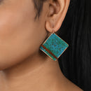 Handcrafted Copper Rhombus Design Earring