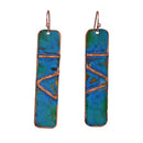 Handcrafted Copper Rectangular Long Earring
