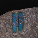 Handcrafted Copper Rectangular Long Earring