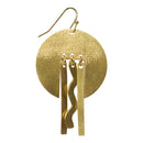 Handcrafted Brass Circles and Wave Design Earring