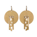 Handcrafted Brass Circles and Wave Design Earring