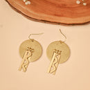 Handcrafted Brass Circles and Wave Design Earring