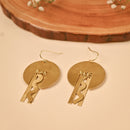 Handcrafted Brass Circles and Wave Design Earring