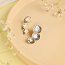 Handcrafted Brass Earring Silver Bowl Design