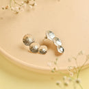 Handcrafted Brass Earring Silver Bowl Design