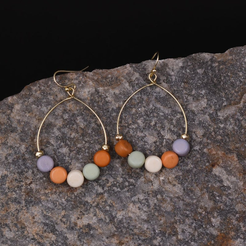 Handcrafted Brass Earring with Colourful Beads
