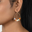 Handcrafted Brass Earring with Colourful Beads