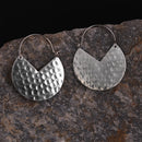 Handcrafted Brass Silver Hoops Earring