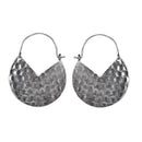 Handcrafted Brass Silver Hoops Earring