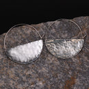 Handcrafted Brass Silver Hammered Earring