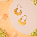Handcrafted Brass Hammered Hoop Earring