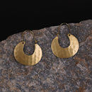 Handcrafted Brass Hammered Hoop Earring
