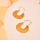 Handcrafted Brass Hammered Hoop Earring