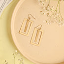 Handcrafted Brass Rectangle Hanging Earring