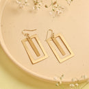 Handcrafted Brass Rectangle Hanging Earring
