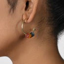 Handcrafted Brass Stud Earring with Colourful Beads