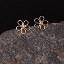 Handcrafted Brass Flower Stud Earring