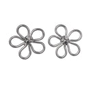 Handcrafted Brass Flower Stud Earring Silver Look