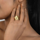 Handcrafted Brass Finger Ring Swirl Design