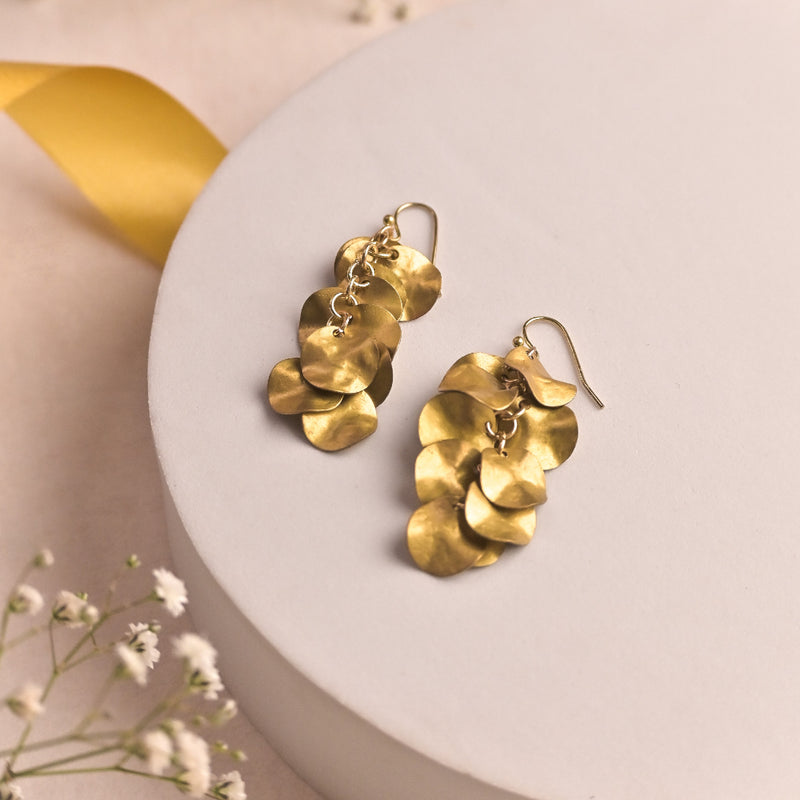 Handcrafted Brass Bunch Design Earring