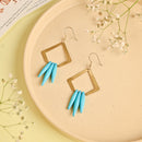 Handcrafted Brass Turquoise Bead Earring